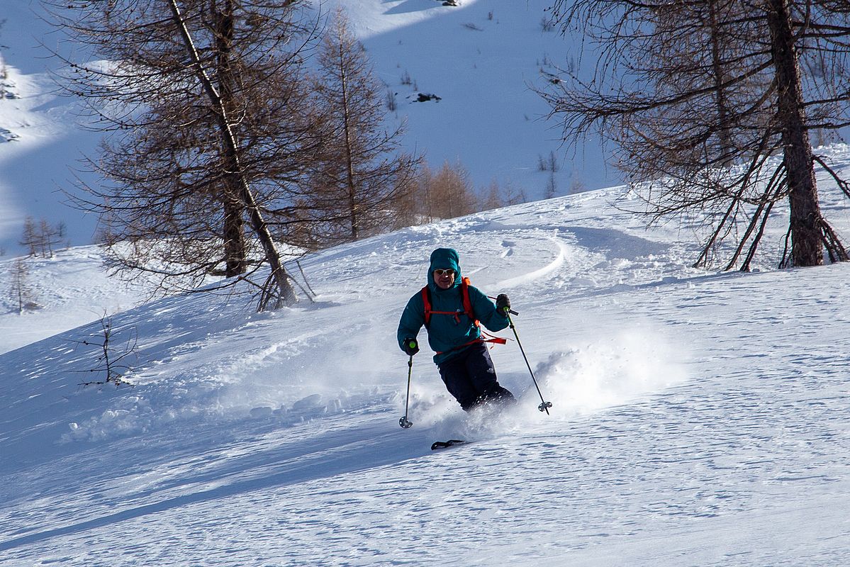 Im Kar dann aber bester Pulverschnee