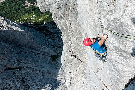 Tiefblick aus der Predigtstuhl-Westwand "Fiechtl-Weinberger".