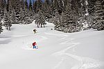 5-10 cm Pulverschnee auf harter Unterlage