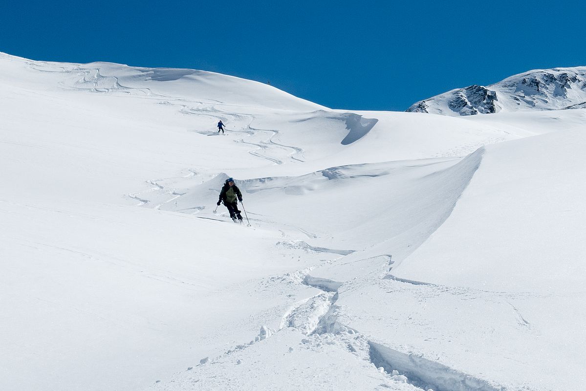 Pulverschnee vom Feinsten im Mittelteil.