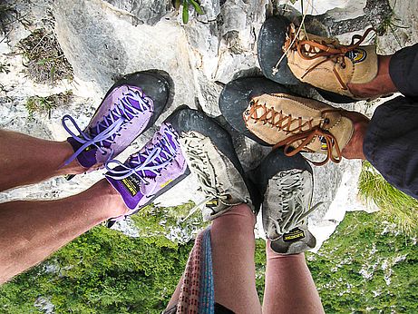 3:0 für den La Sportiva "Myhtos" in der Bonatti-Route am Medale, Lecco.