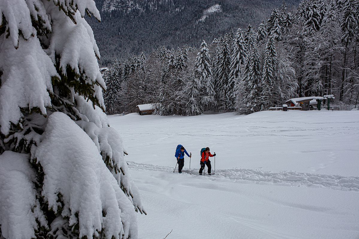 Etwa ein halber Meter Neuschnee am Beginn