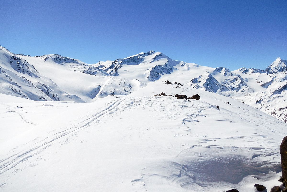 Zufallspitze und Cevedale mit Fürkeleferner. 