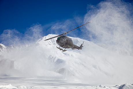 Der Heli im Anflug