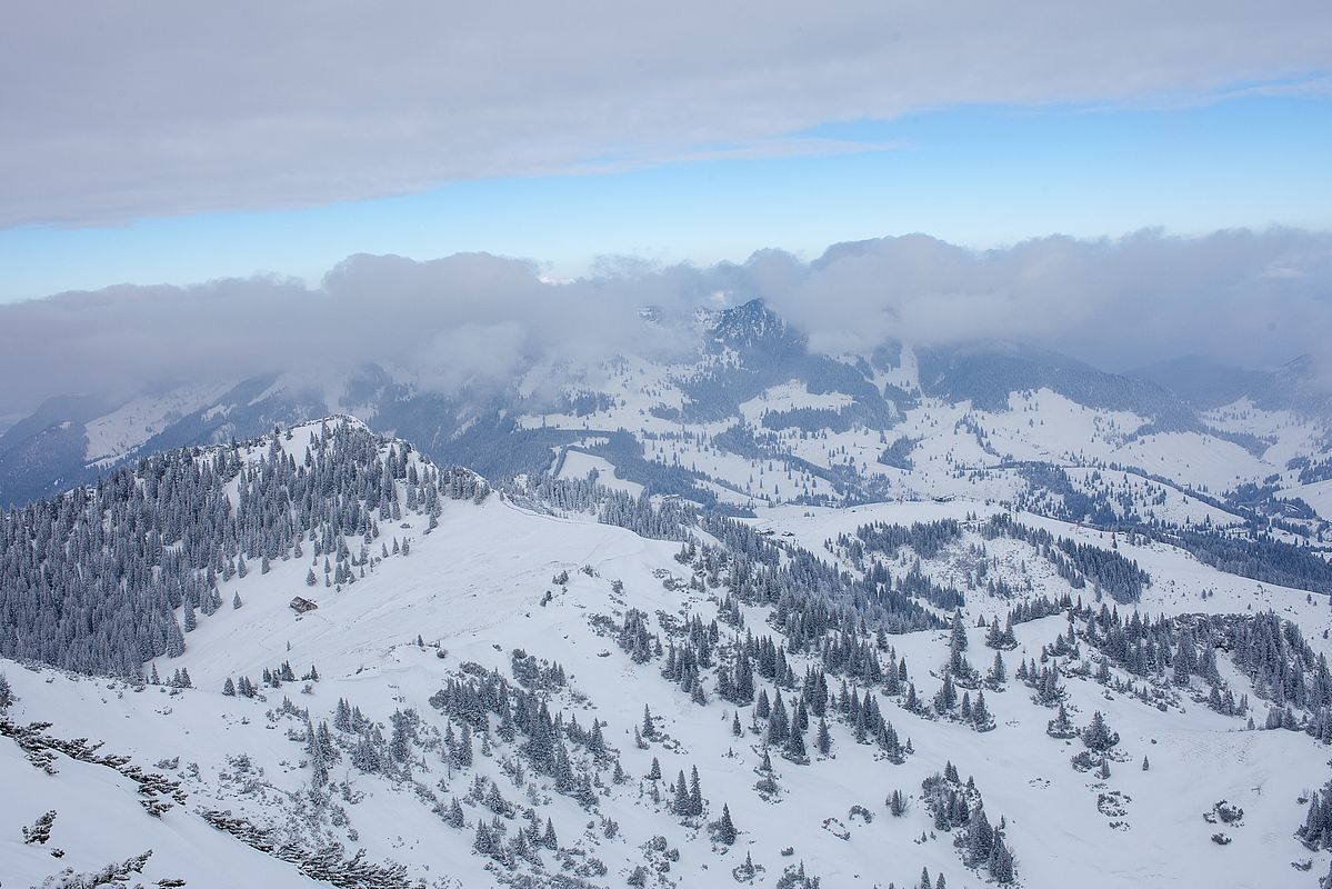 Blick zum Kleinen Traithen und zum Sudelfeld