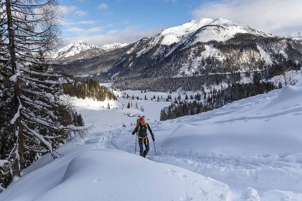 Super Winterlandschaft im Aufstieg zur Südwiener Hütte