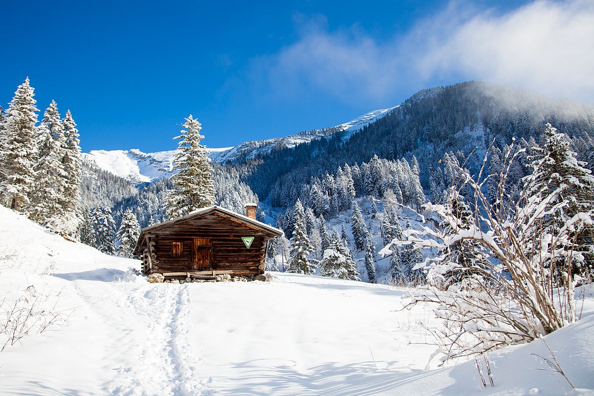 Wintermärchen an der Ochsenalm, allerdings auch hier noch keine Unterlage. 