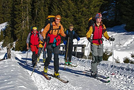 Das erste Stück zum Kalksteinjöchl führt entlang der Rodelbahn