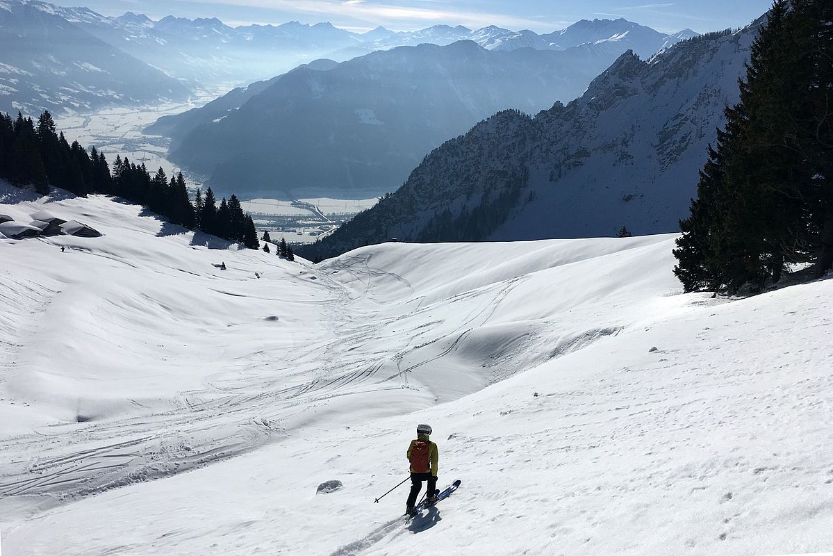 Die Abfahrt von der Rofanspitze nach Wiesing