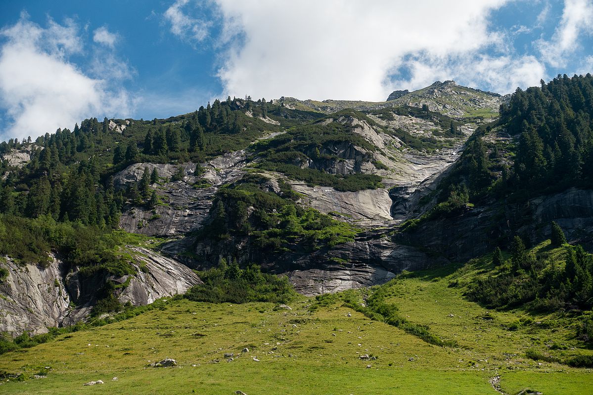 Blick zu den Routen am Plattkopf