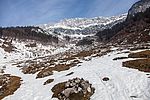 Der Schnee beginnt kurz unter der Kaiseralm.