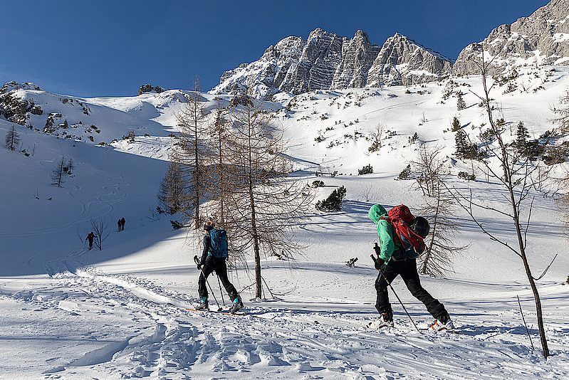 Endlich auf der Hochalm wird der Blick frei auf den Hochkalter