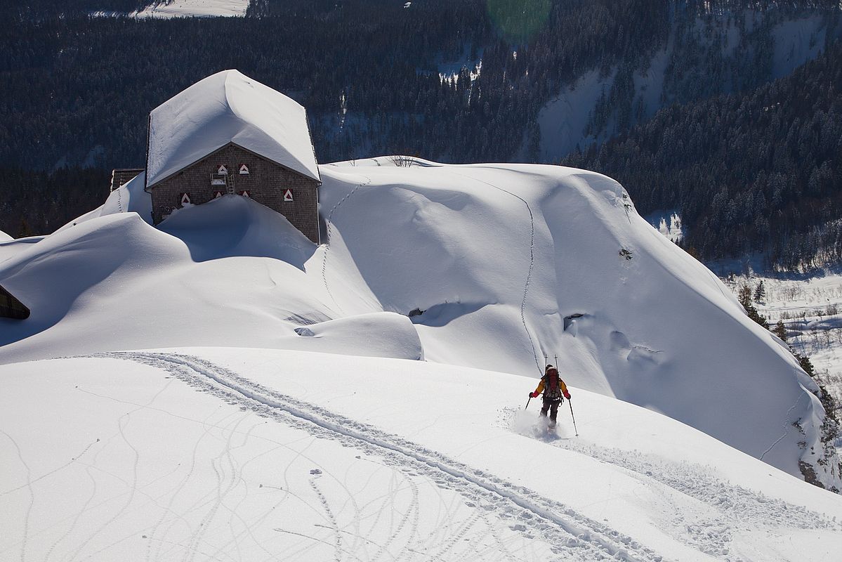 Abfahrt zur Gruttenhütte