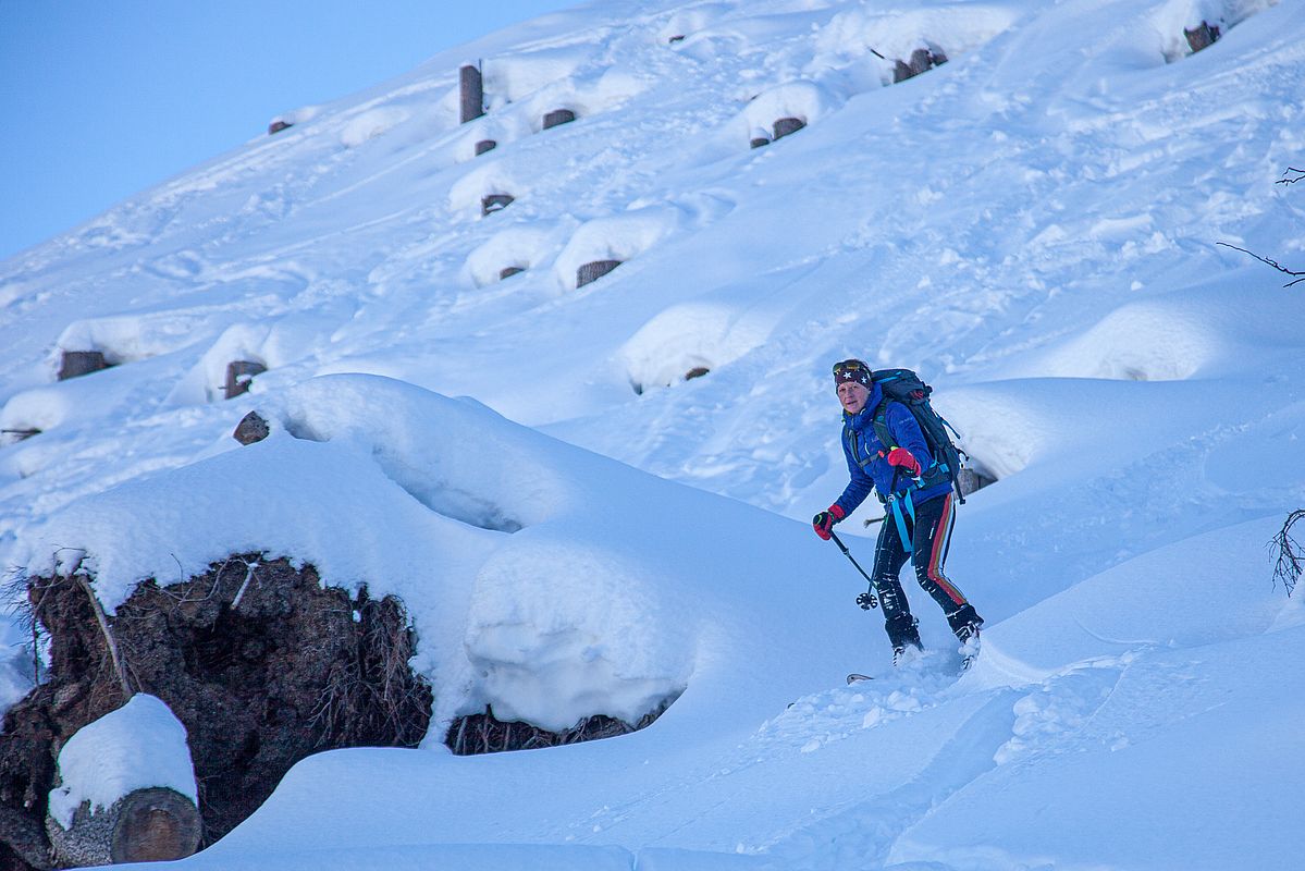 In der Stockhangschneise ließ die Schneequalität aber unten raus rapide nach