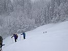 Viel Schnee im Aufstieg in Richtung Spitzstein