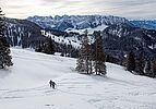 Aufstieg oberhalb der Schreckalm - hinten der Wilde Kaiser