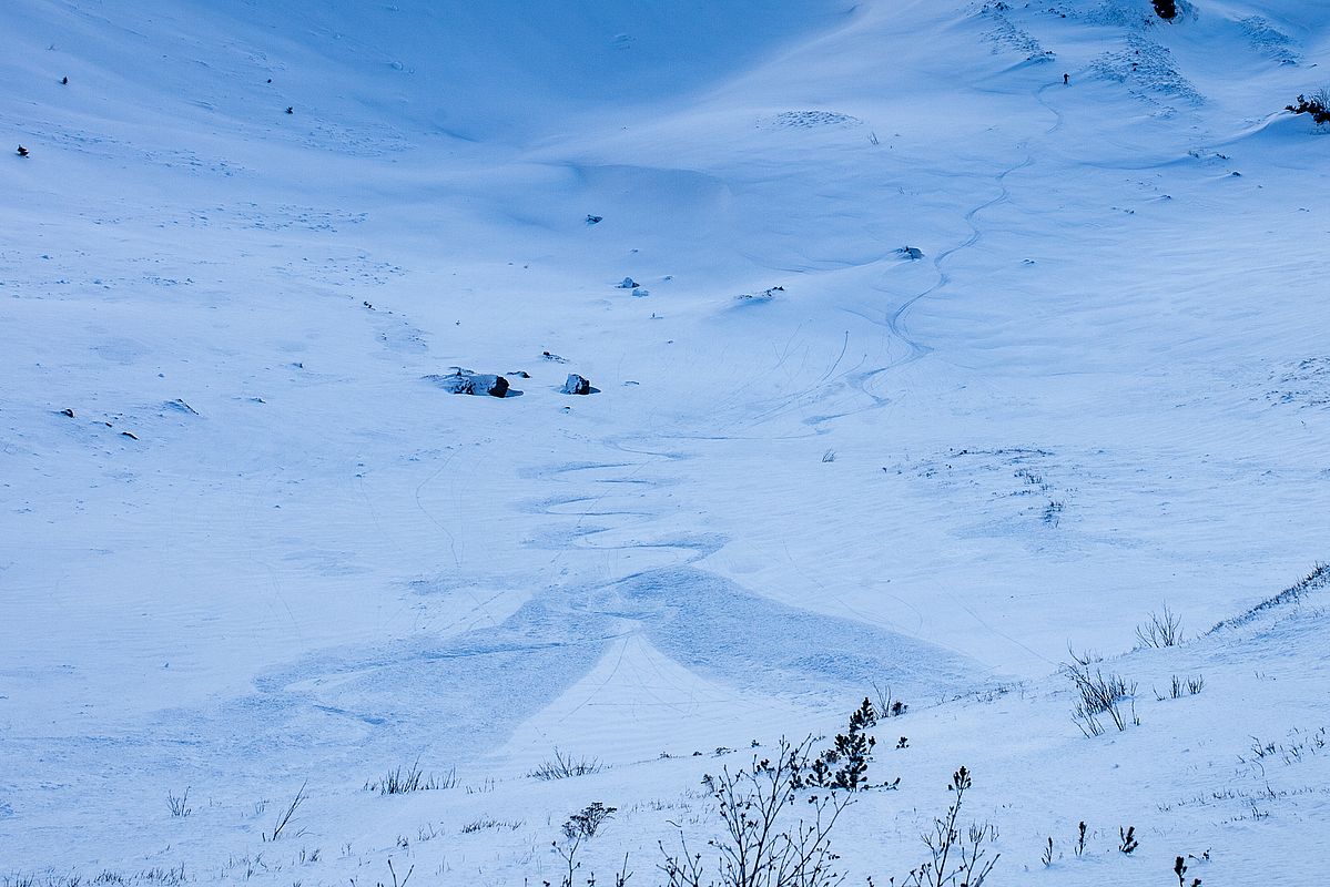 Allerdings immer wieder verschneite hartgefrorene Brocken