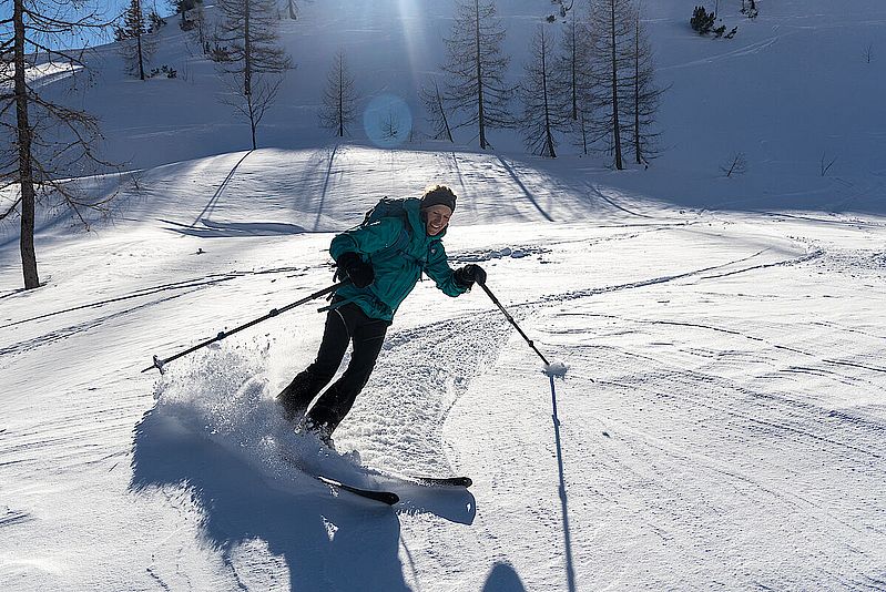 Kurz vor der Waldgrenze dann leichter Windeinfluss, der den Fahrspass aber nicht stört