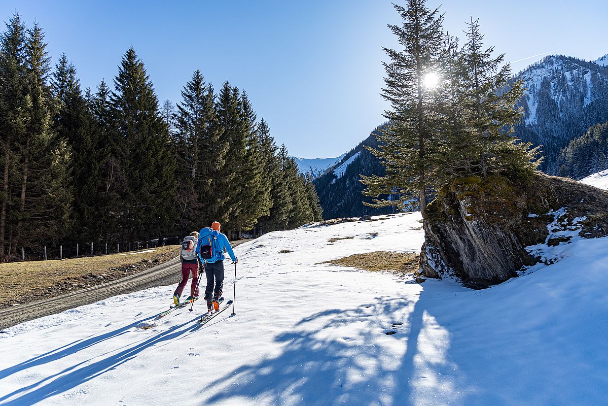 Wenige Minuten oberhalb von Bad Fusch beginnt die geschlossene Schneedecke.