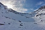 Im obersten Teil des Grinbergkars, man kann die schwach überdeckten Steine erahnen