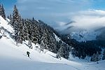 An der Querung in den Sattel schaut das Wetter dann schon viel feiner aus. 