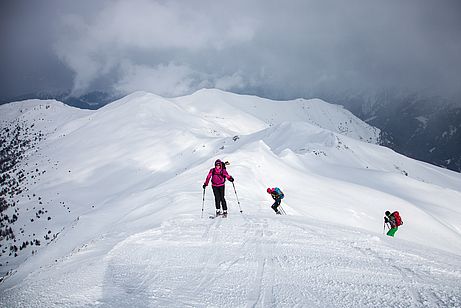 Ideales Skigelände auf dem Weg zum Hohen Lorenzen. 