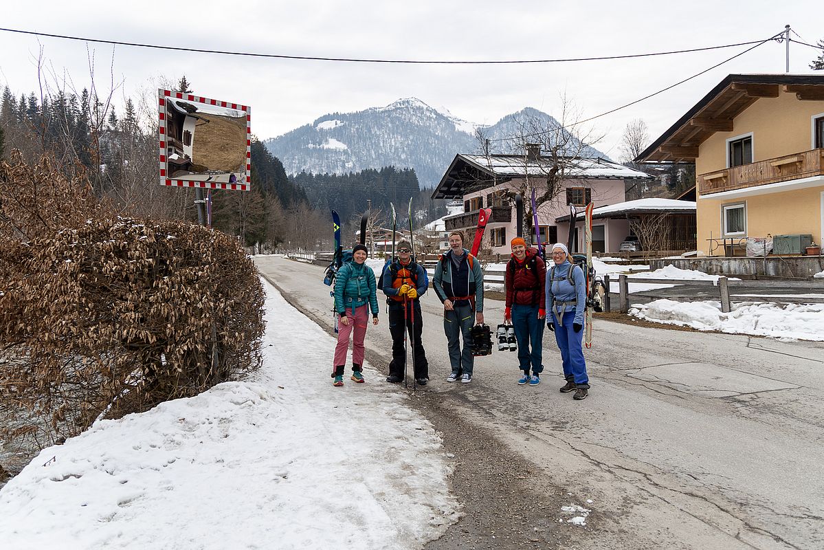 Ende der Abfahrt in Fieberbrunn