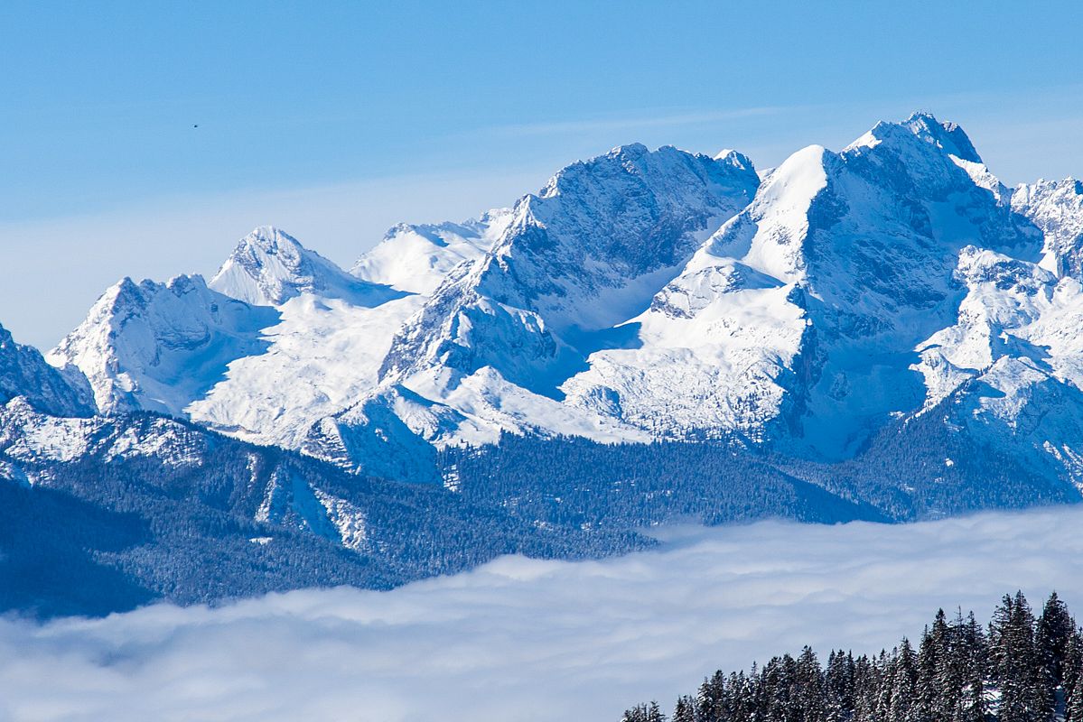 Blick zur Alpspitze - die sollte aktuell gute Bedingungen aufweisen.