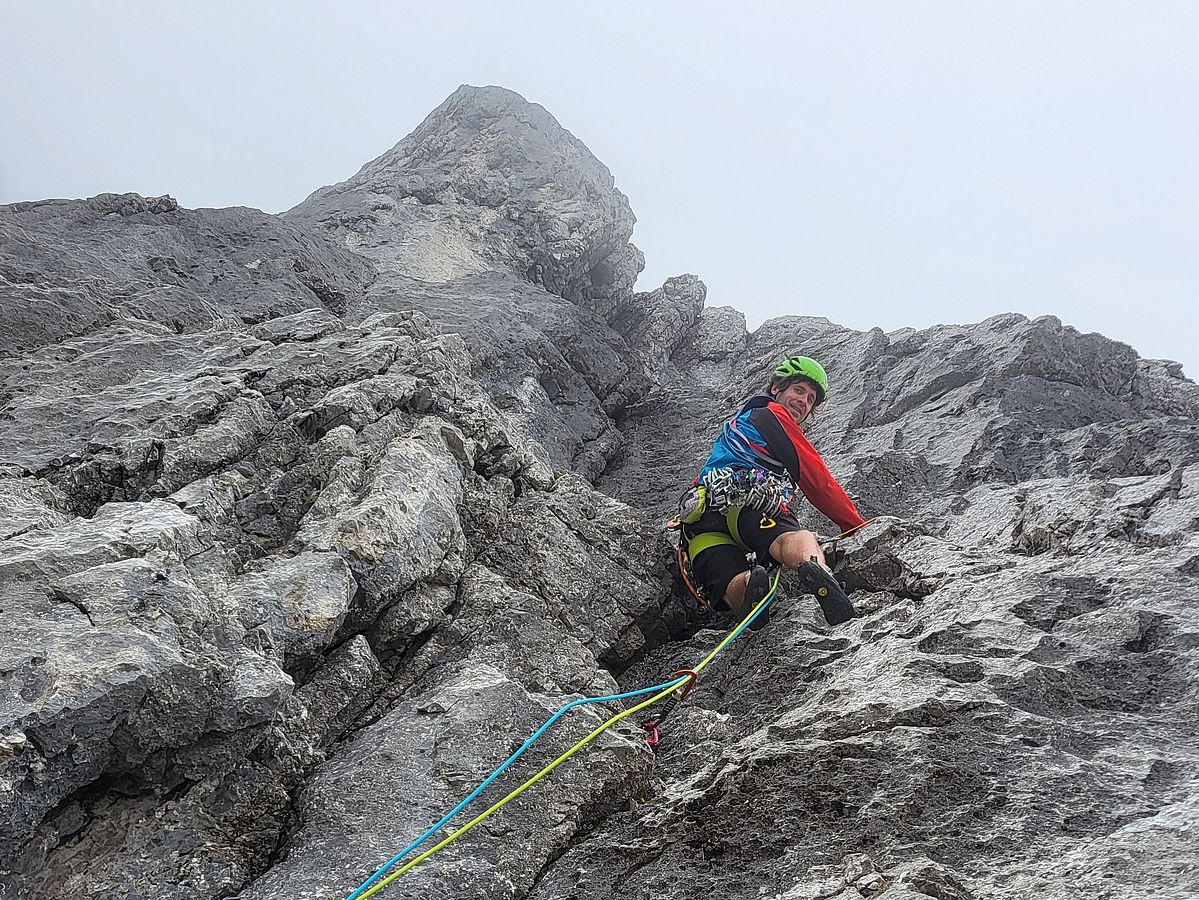 Peter Heiss im oberen Teil der Route