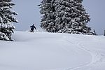 Guter Schnee und gute Sicht dann bei der Abfahrt vom Mühlhörndl