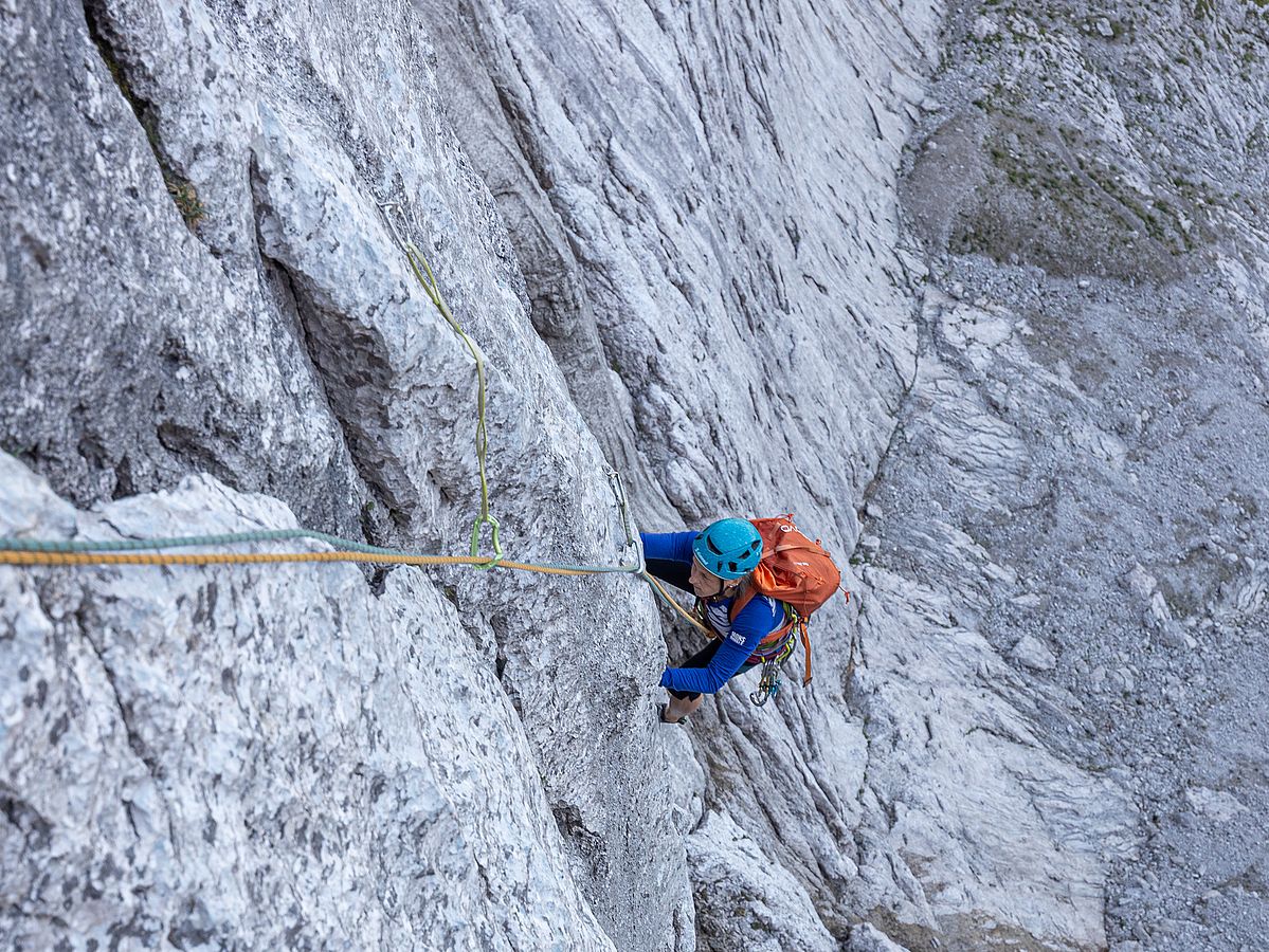 In der steilen dritten Seillänge