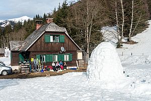 Unser Basislager "Schrattis Hütte" im Gullingtal