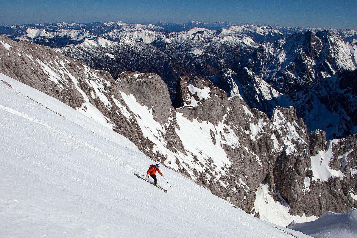 Abfahrt von der Östlichen Karwendelspitze