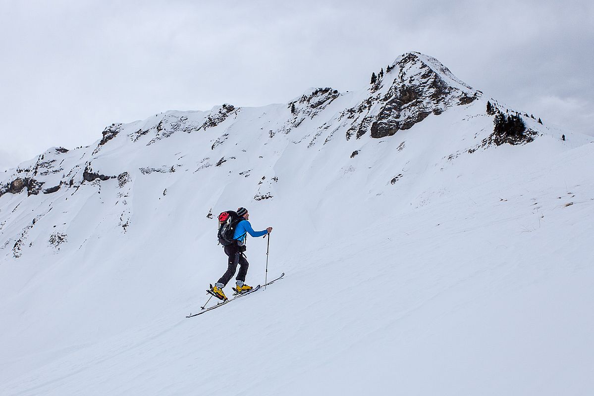 Kompakte Schneedecke oberhalb der Großzemmalm