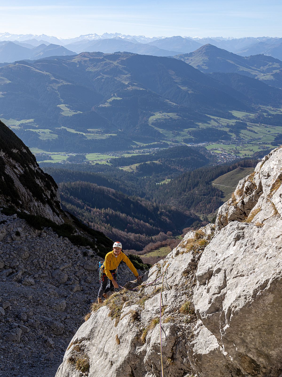 Erste Seillänge der Kletterroute Koasaway to heaven