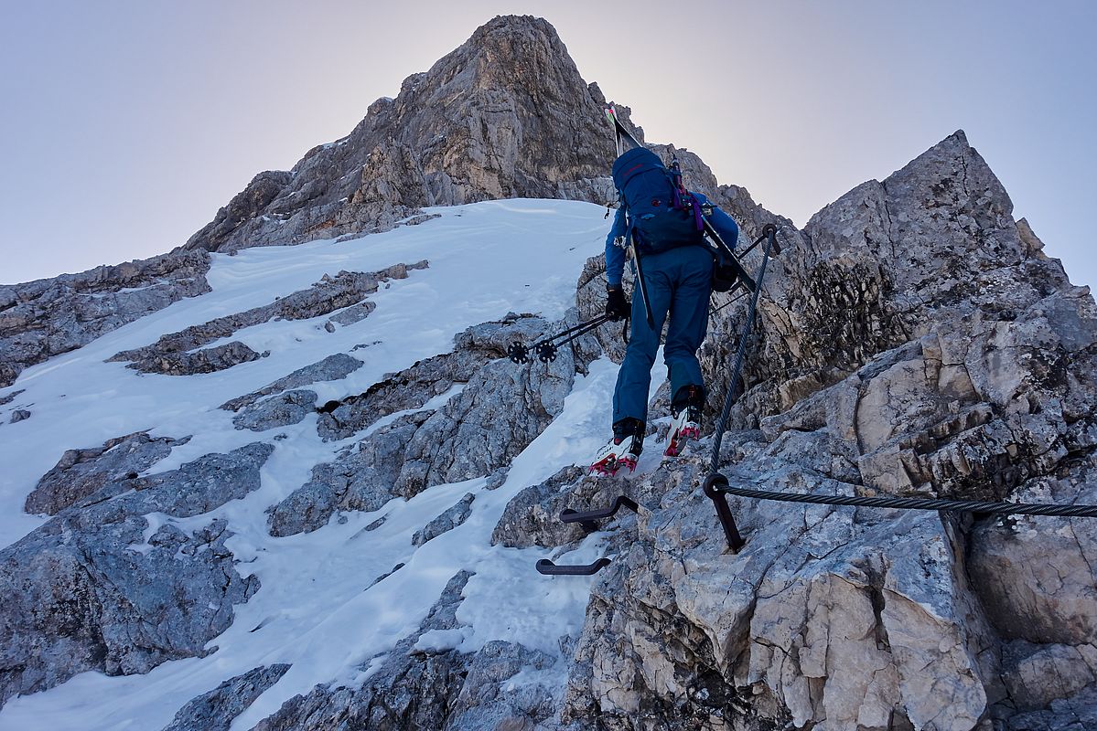 Im oberen Teil der Ferrata