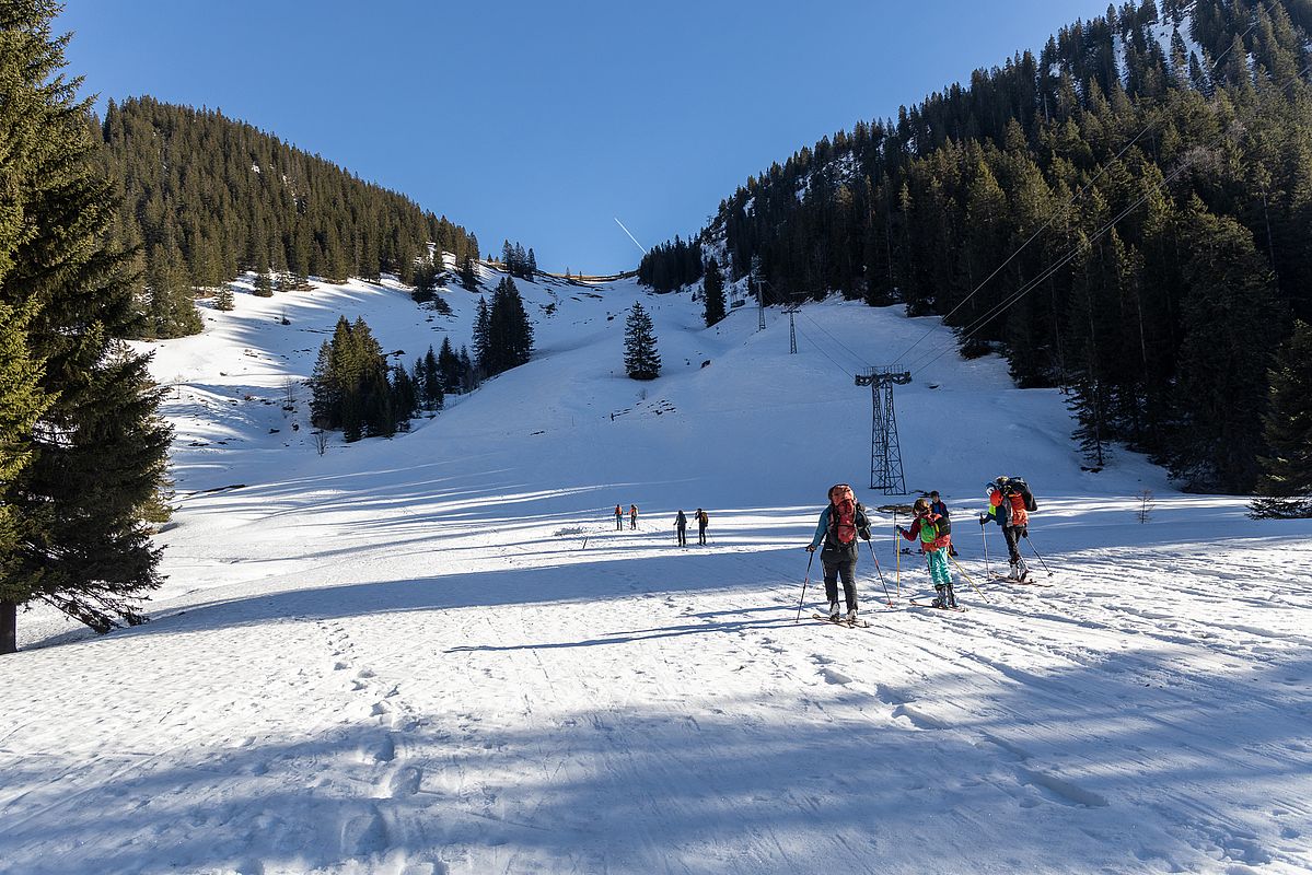 Oberhalb 1300 m dann gute Bedingungen