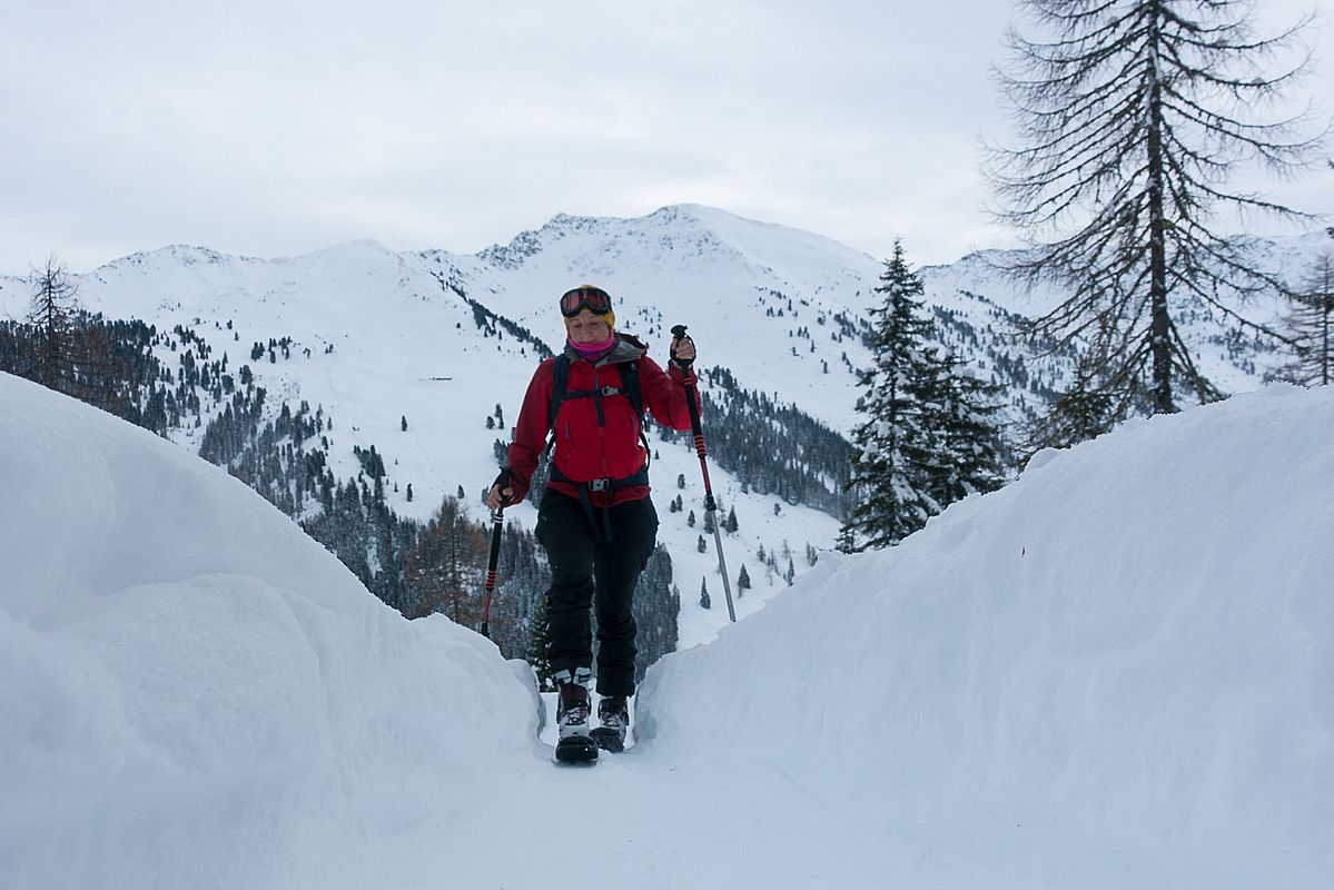 Sehr üppige Schneelage auf ca. 1600 m - wir haben gerade mal Anfang Dezember.