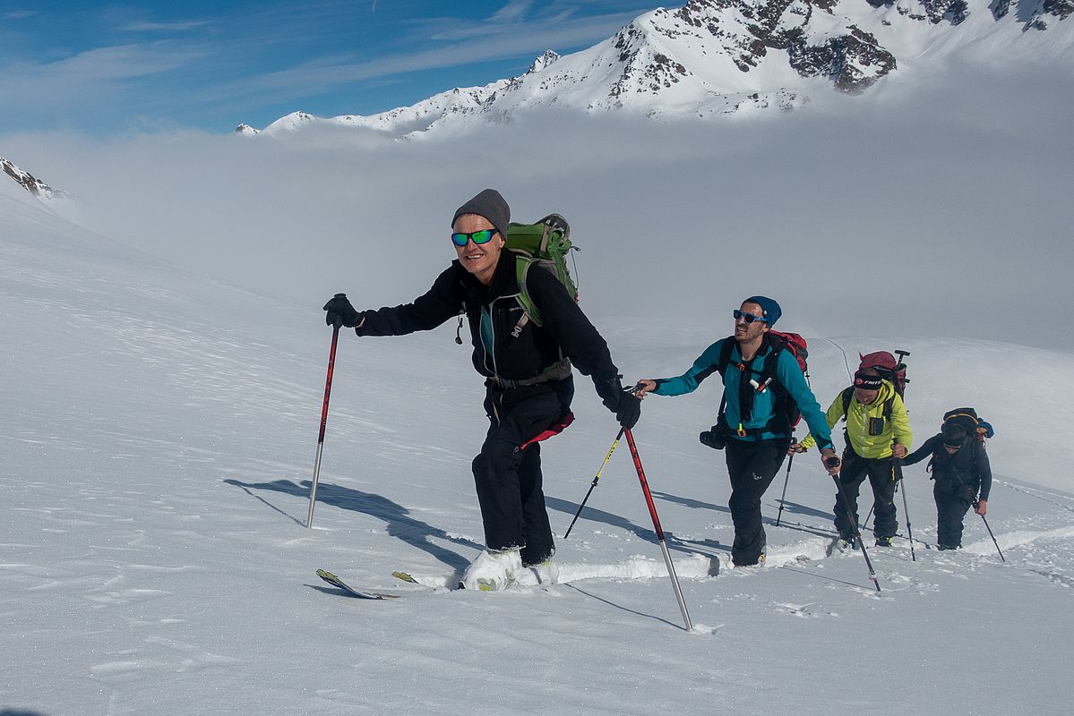 Spurarbeit auf dem Gletscher