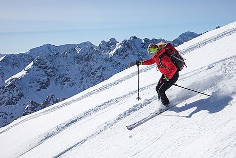 Abfahrt von der Kogelseespitze.