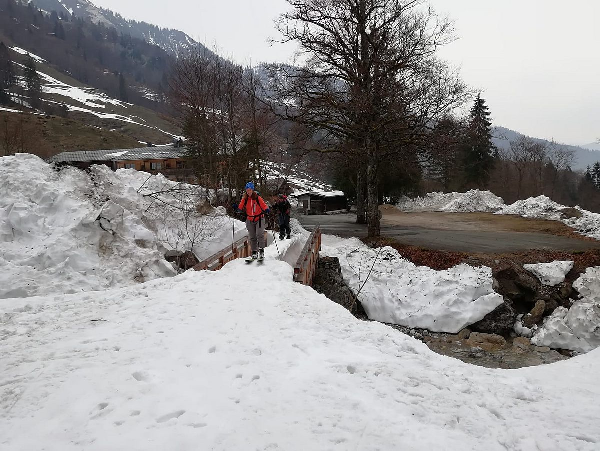 Balanceakt über die Brücke an der Griesneralm