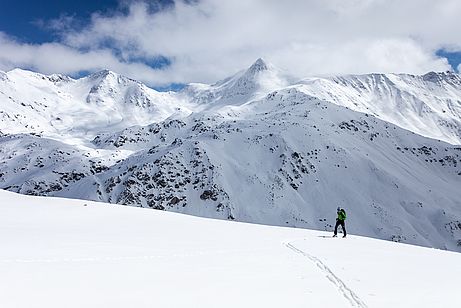 Moderate Skitouren gibt es im Ködnitztal wie hier auf das Kasteneck und das Böse Weibl im Hintergrund