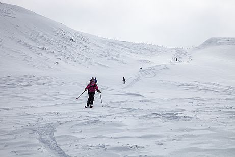 Abfahrt vom Trunajoch ins Gschnitztal.