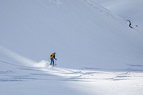 Abfahrt nach Sankt Martin durch tolle Pulvermulden