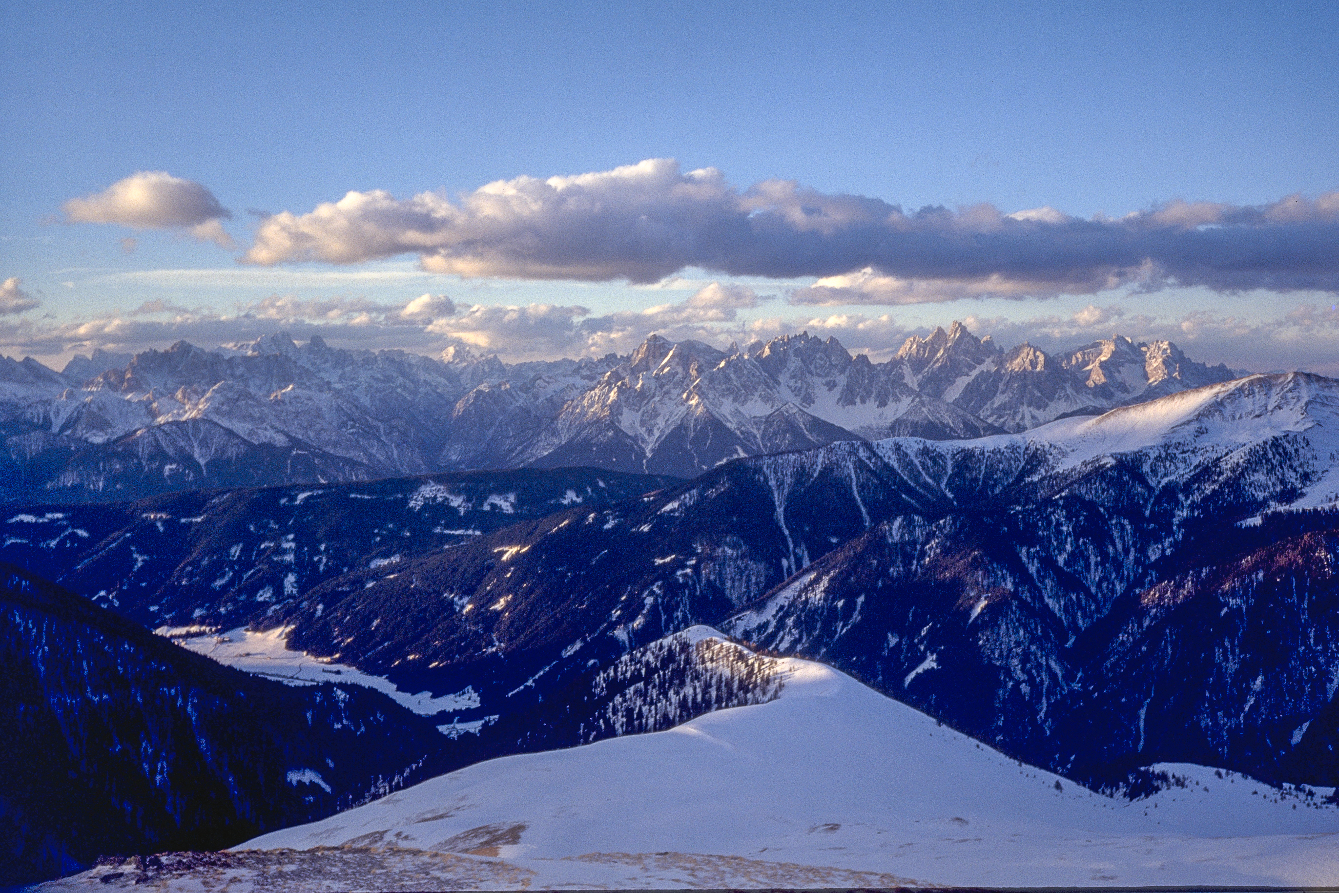 Blick aus den Gsieser Bergen in die Dolomiten
