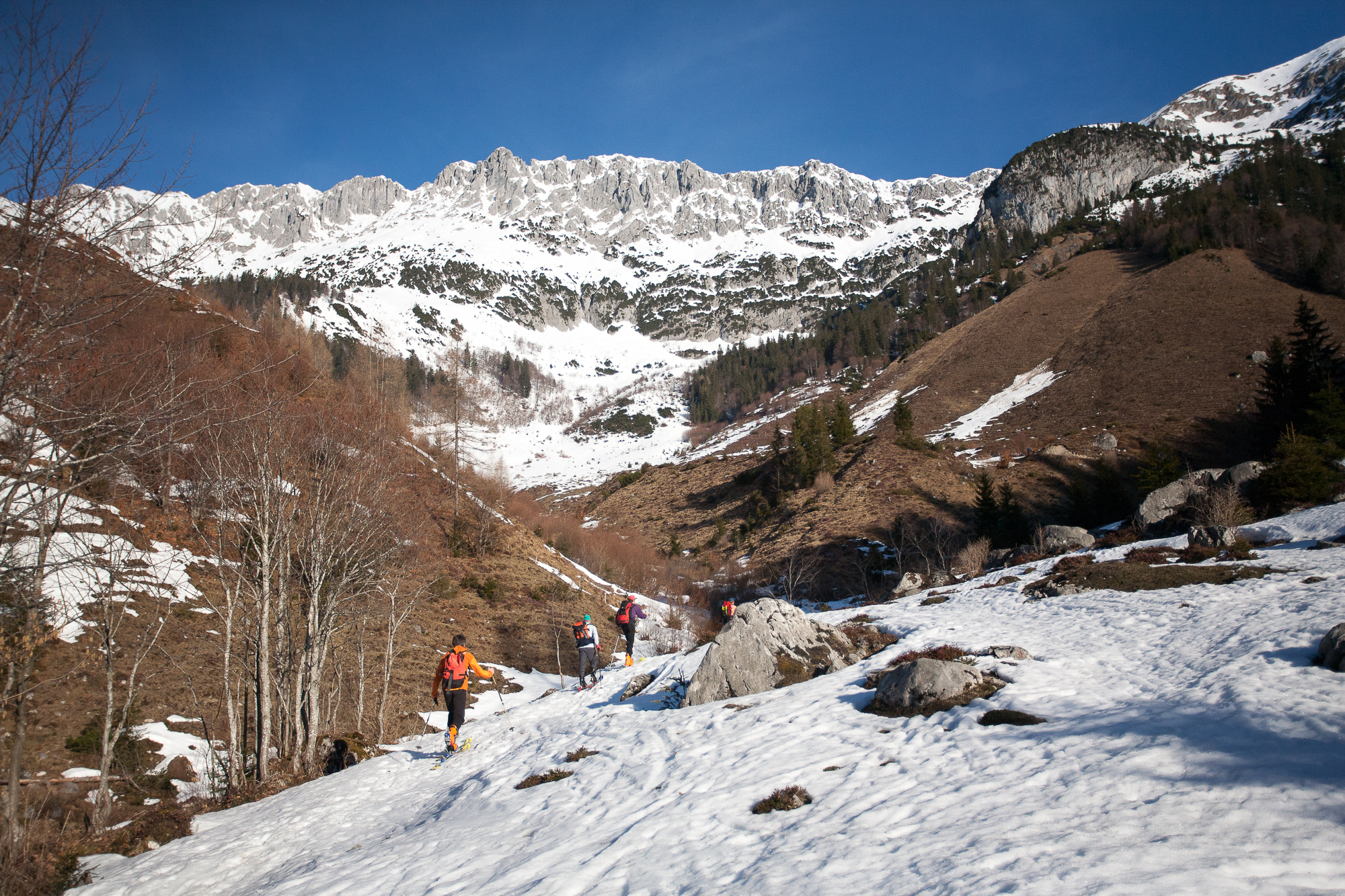 Wenig aber ausreichend Schnee an der Wegscheidalm