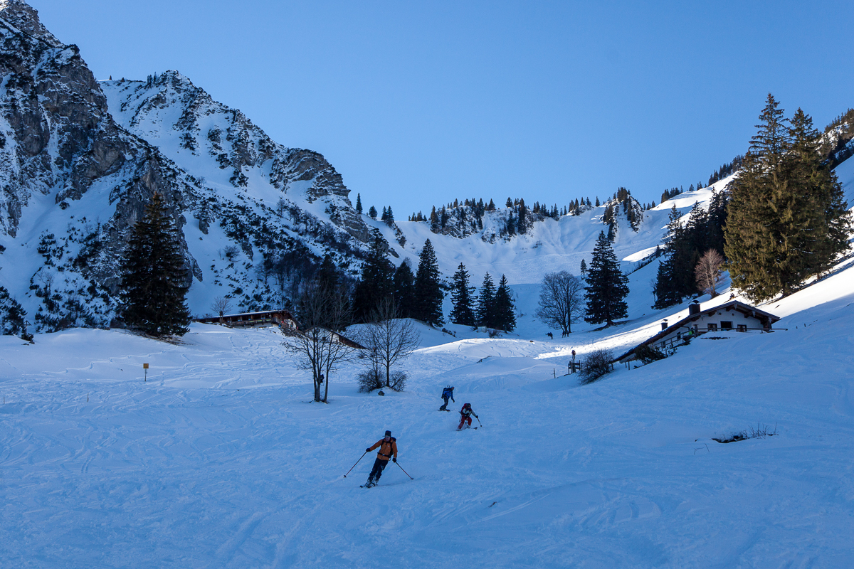 Pistenähnliche Bedingungen ab der Wuhrsteinalm.