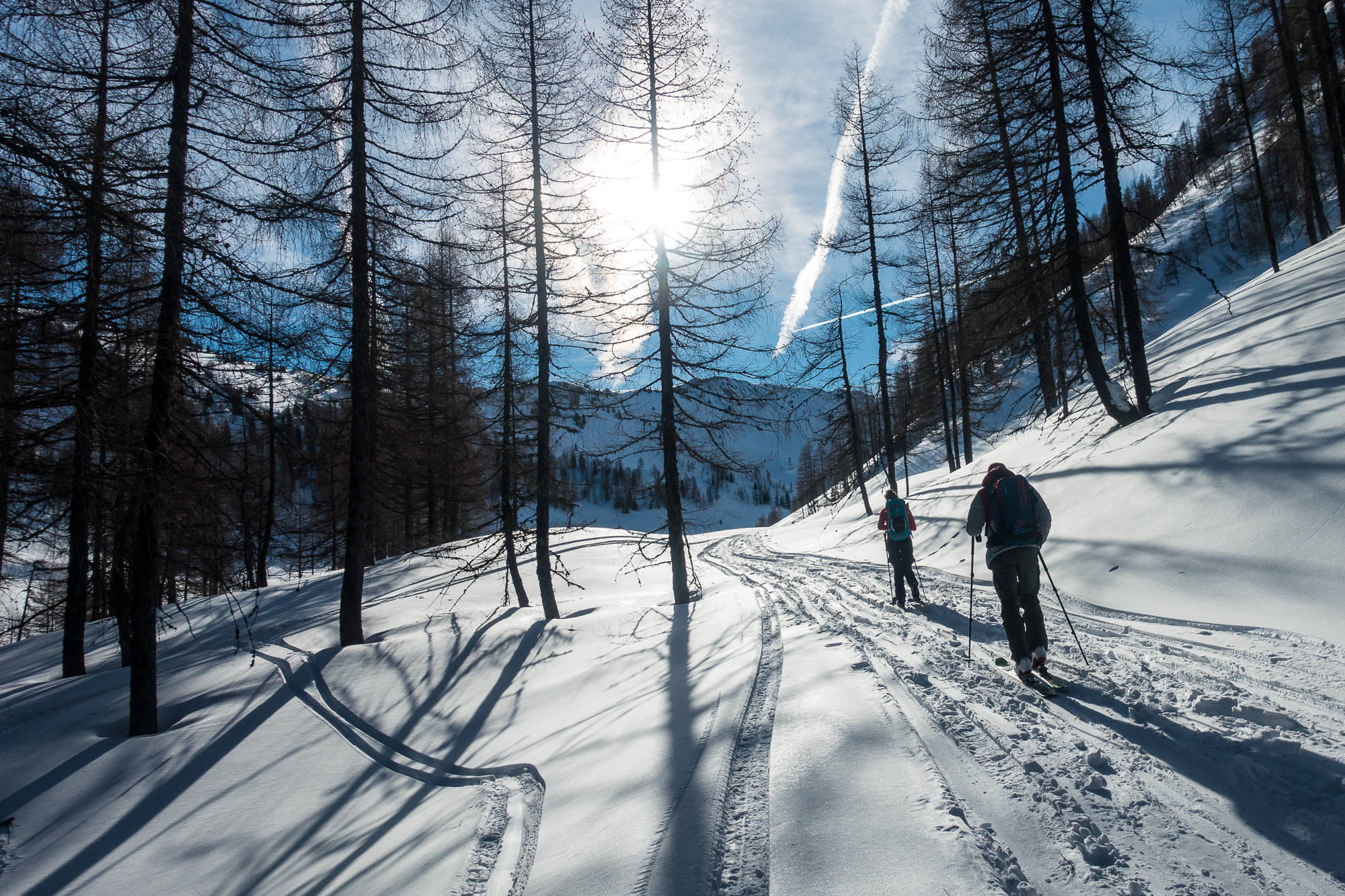 Sonne und Schatten im Schöntal am Aufstieg zum Großen Rettenstein, Kitzbüheler Alpen