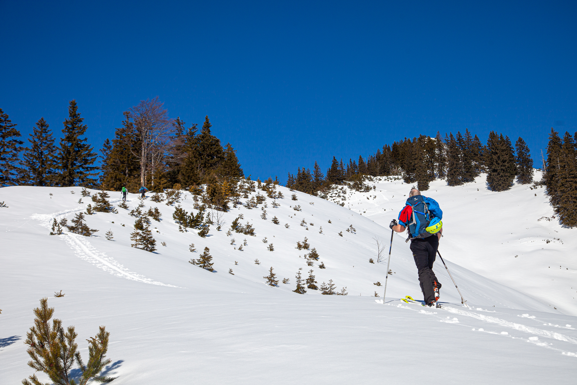 Gipfelhang - in die Mulde hatte es etwa 25-30 cm abgelagert