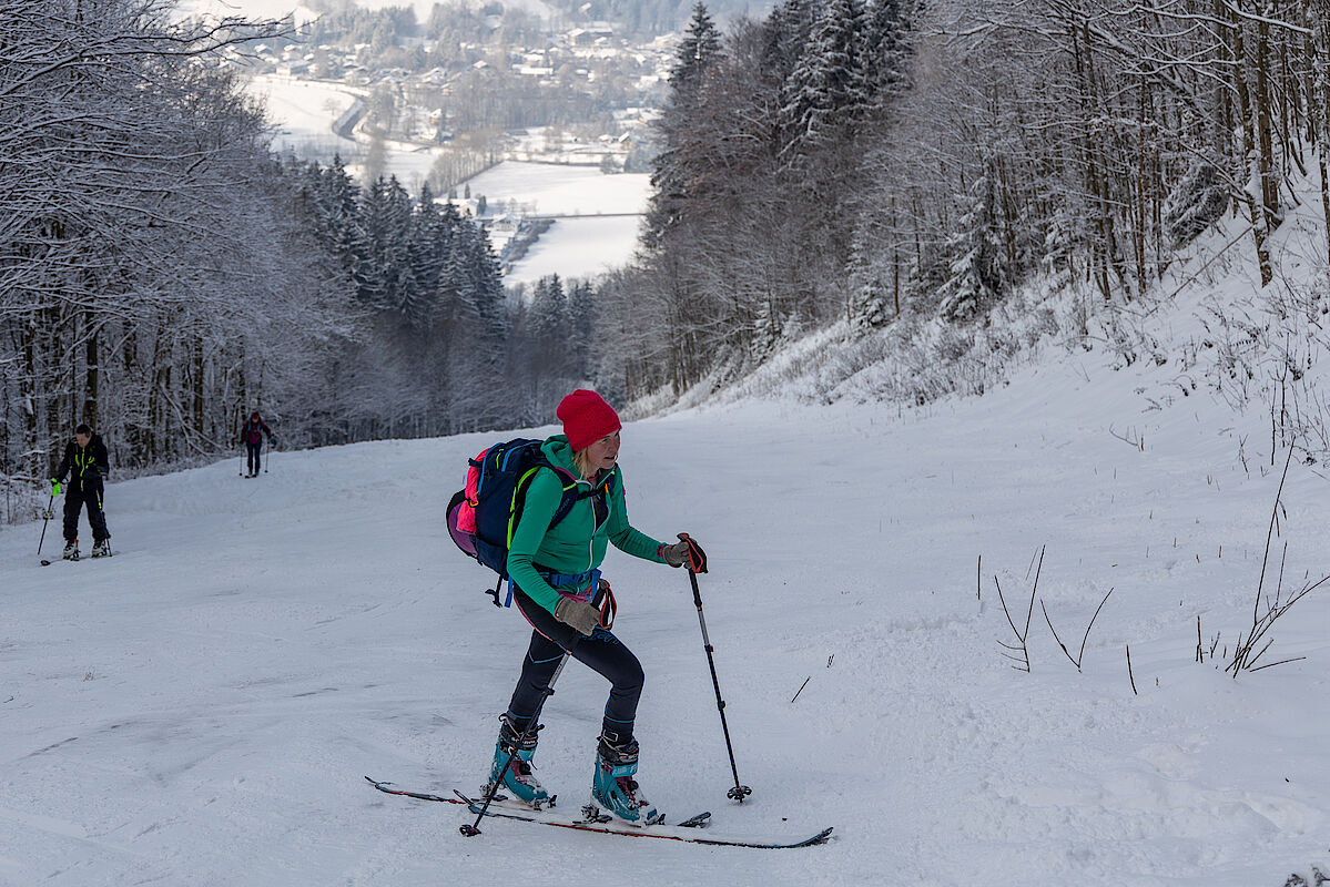 Aufstieg über die Piste - eher unspektakulär, daher gibts hier nicht mehr Fotos